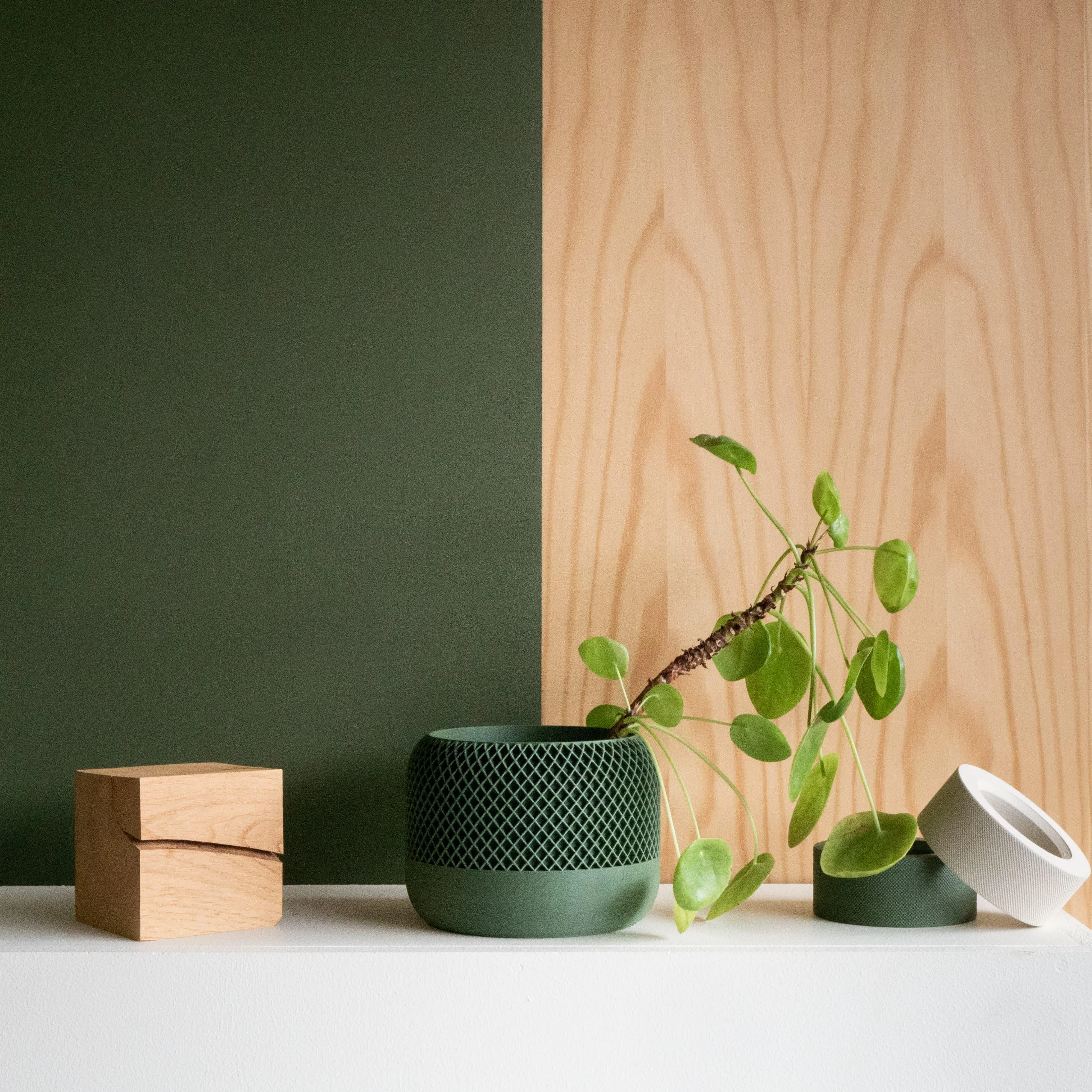 Indoor plant pot - Minimalist and textured design - APPLE