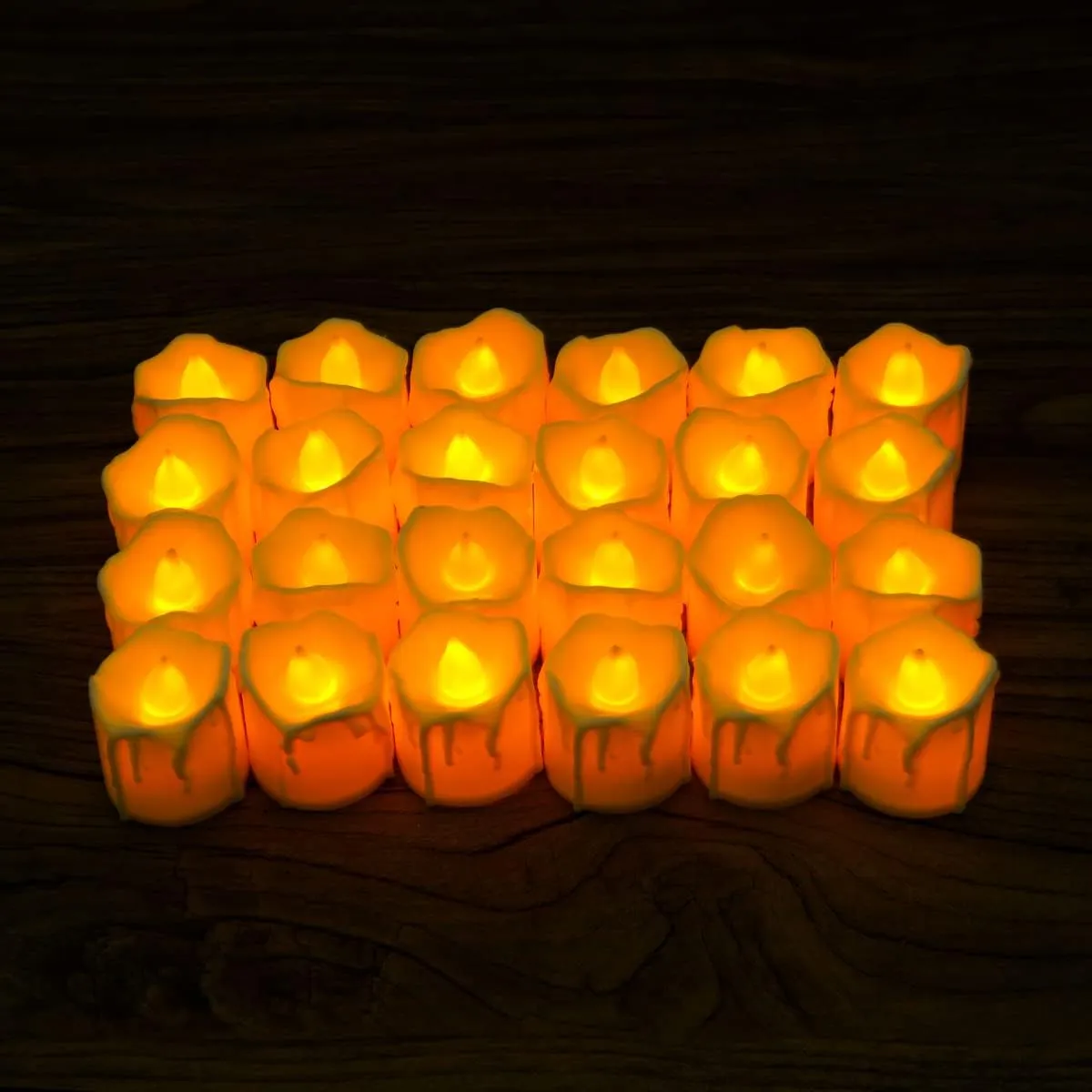 Kuber Industries LED Candles for Home Decoration |Battey Operated|Flameless Yellow Light|Safe & Easy to Maintain|Diwali Lights for Home Decoration, Other Festivities & Parties|B0-001,Pack of 24(White)