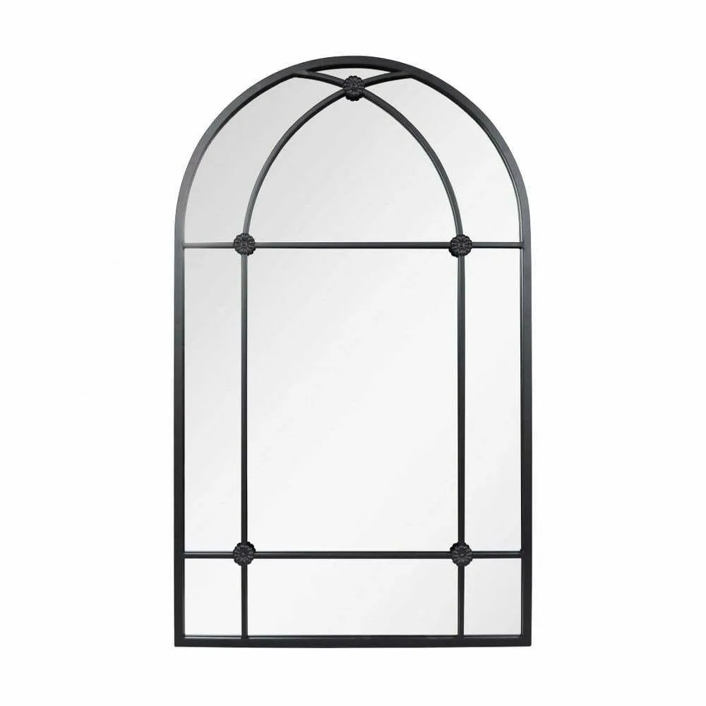 La Hacienda 100cm Black Arched Arundel Indoor/Outdoor Mirror