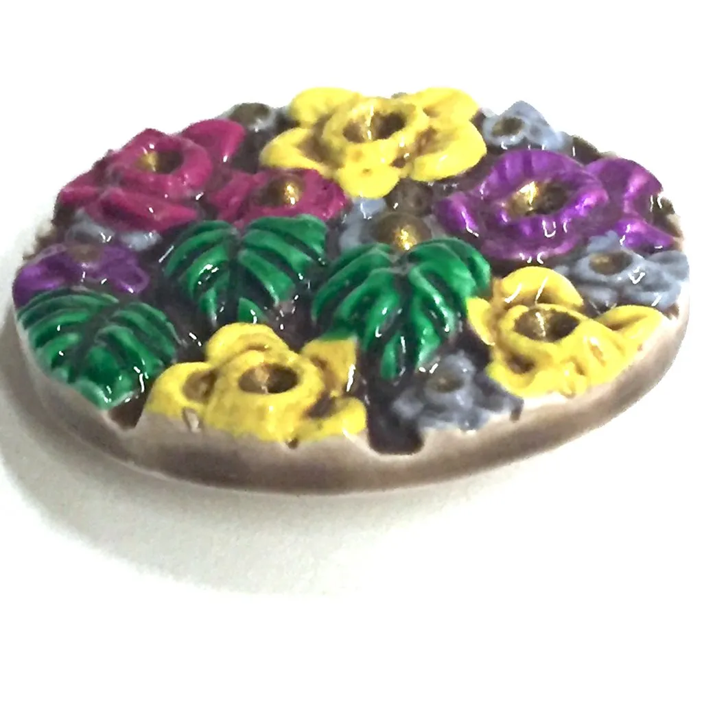 LAST ONES, Daffodils Art Button, Ceramic, 1-1/8" by Susan Clarke