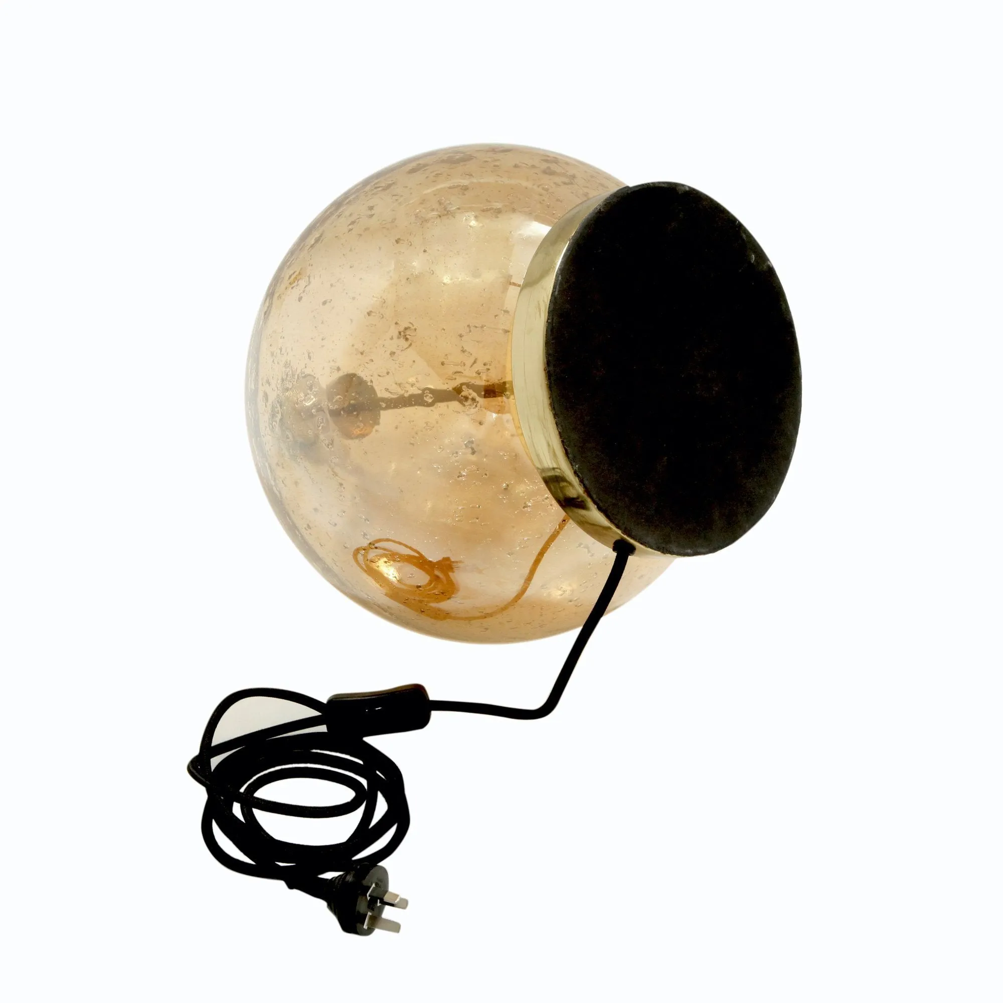 Lustre Ball Table - Pale Gold - Stone Effect Glass Ball Table Lamp