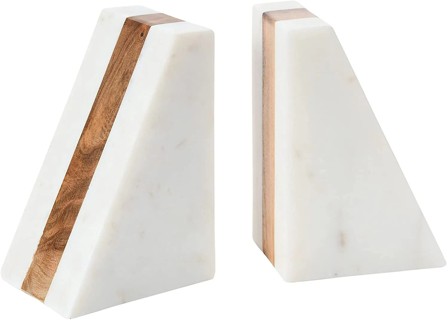 Marble and Wood Bookends