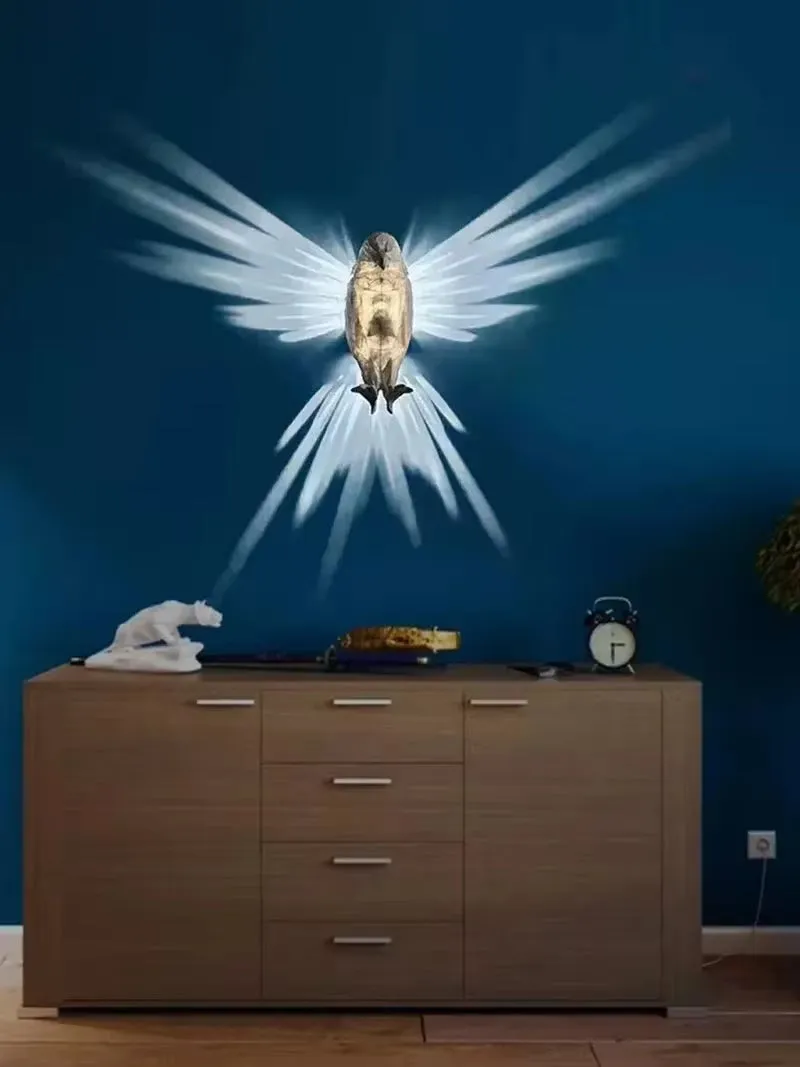 Modern Halloween Bird Wall Lamp with Owl and Eagle Shape Projector for Creative Atmosphere Lighting