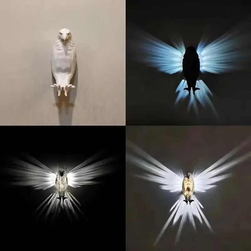 Modern Halloween Bird Wall Lamp with Owl and Eagle Shape Projector for Creative Atmosphere Lighting