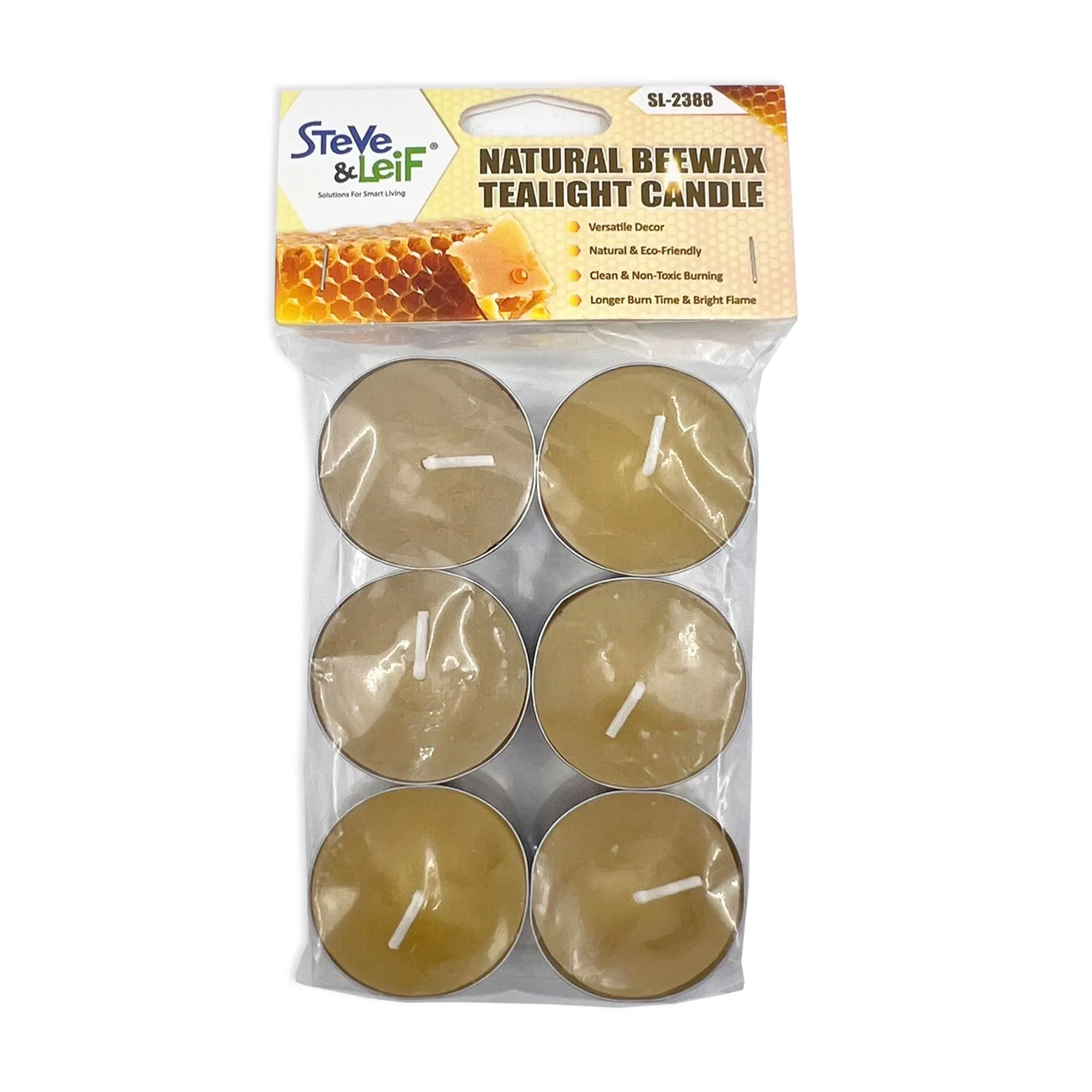 Natural Beewax Tealight Candle 6pcs/Pack