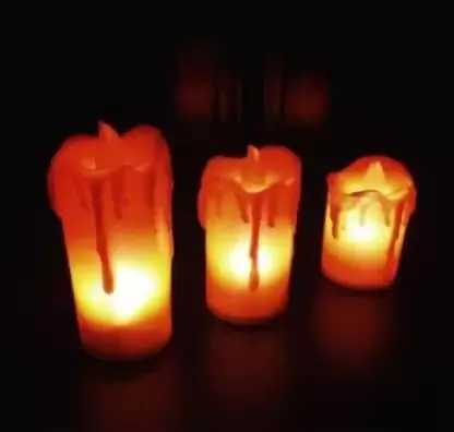 Navjai Acrylic Flameless & Smokeless Decorative LED Candle Night Lights Battery Operated Pillar Candles with Led Tealight Candle for Home Decoration Diwali & Christmas Combo (Set of 24)