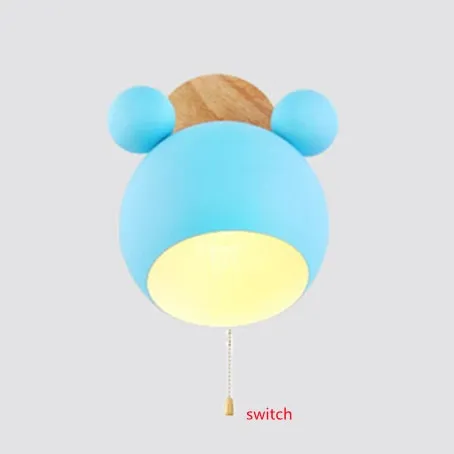 Nordic Wooden Cartoon Wall Lamps