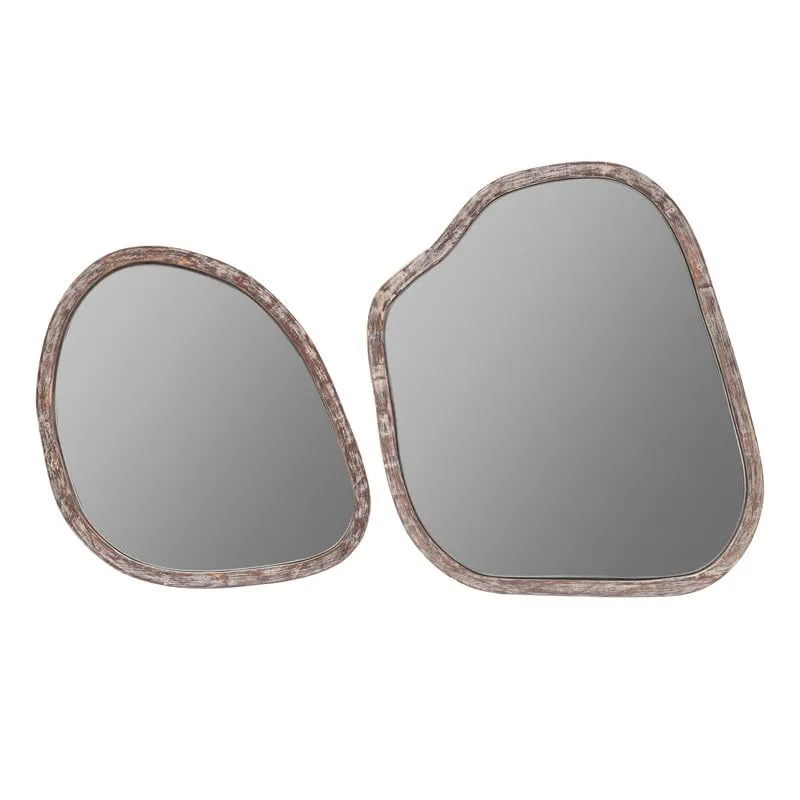 OPAQUESTUDIO Opaque Studio Amoeba Mirror for a Stylish Home Décor | Sleek Wall Mirror to Illuminate Your Space | Distressed White