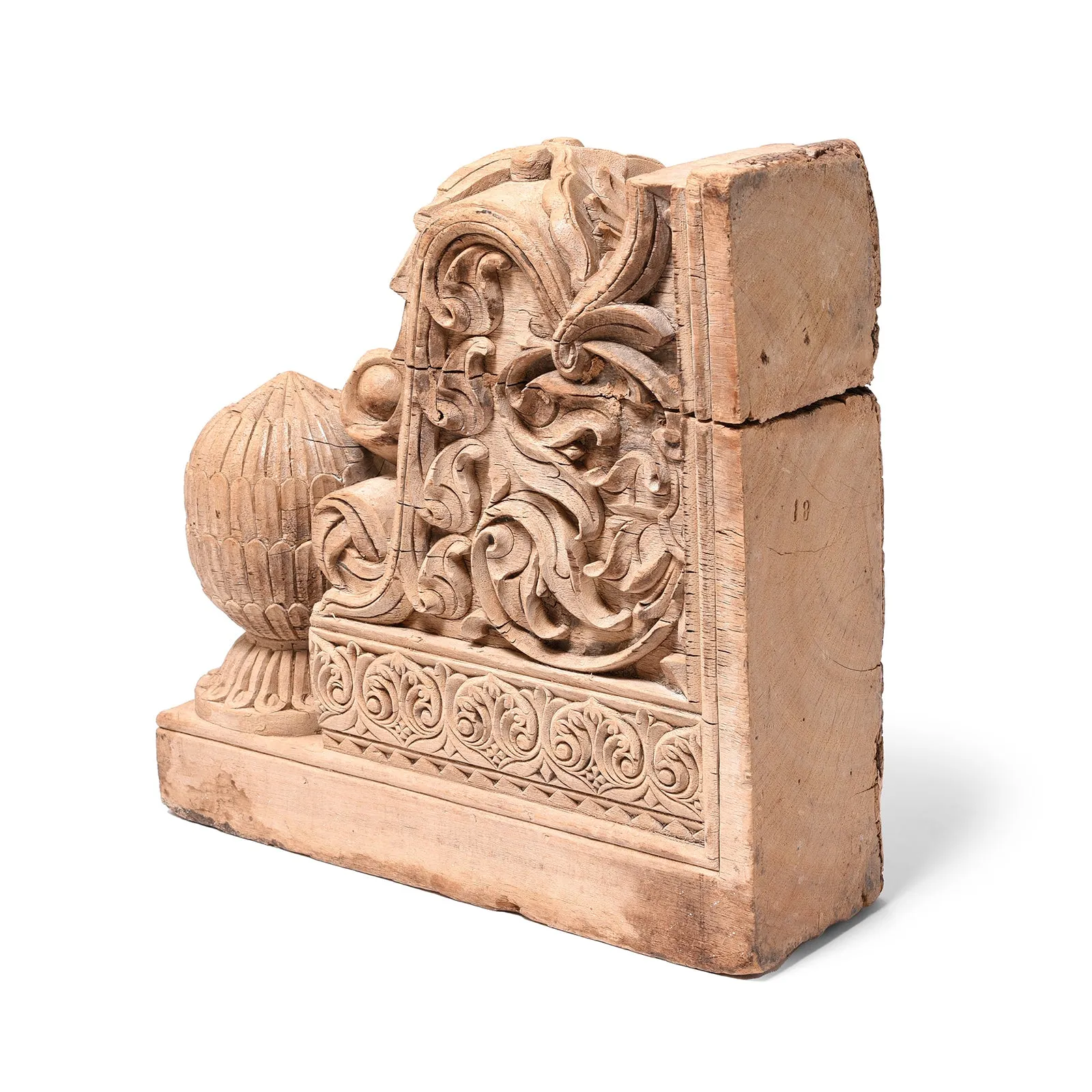 Pair of Carved Teak Corbels From Maharashtra - 19th Century