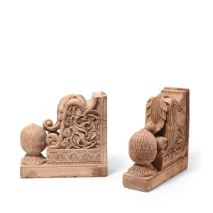 Pair of Carved Teak Corbels From Maharashtra - 19th Century