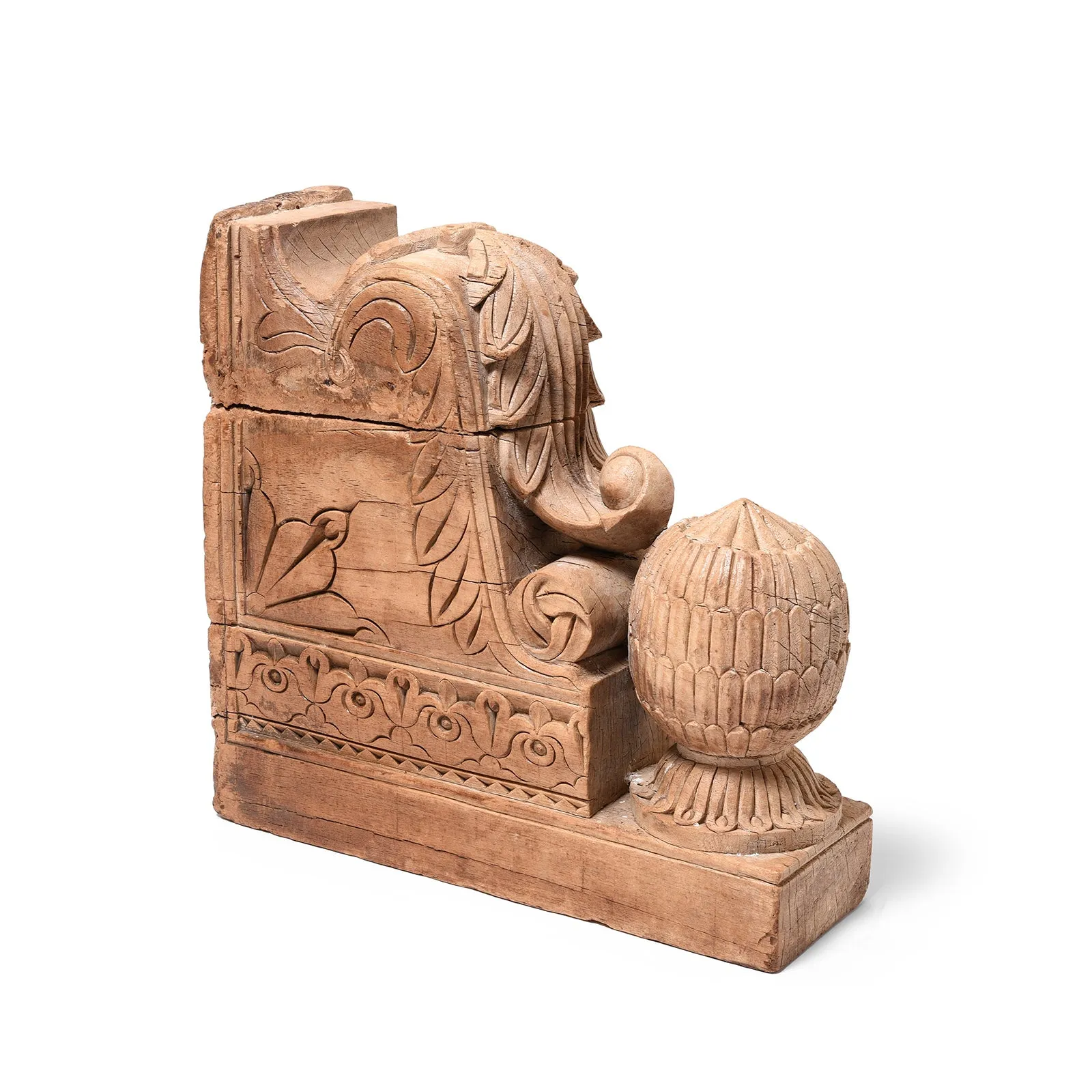 Pair of Carved Teak Corbels From Maharashtra - 19th Century