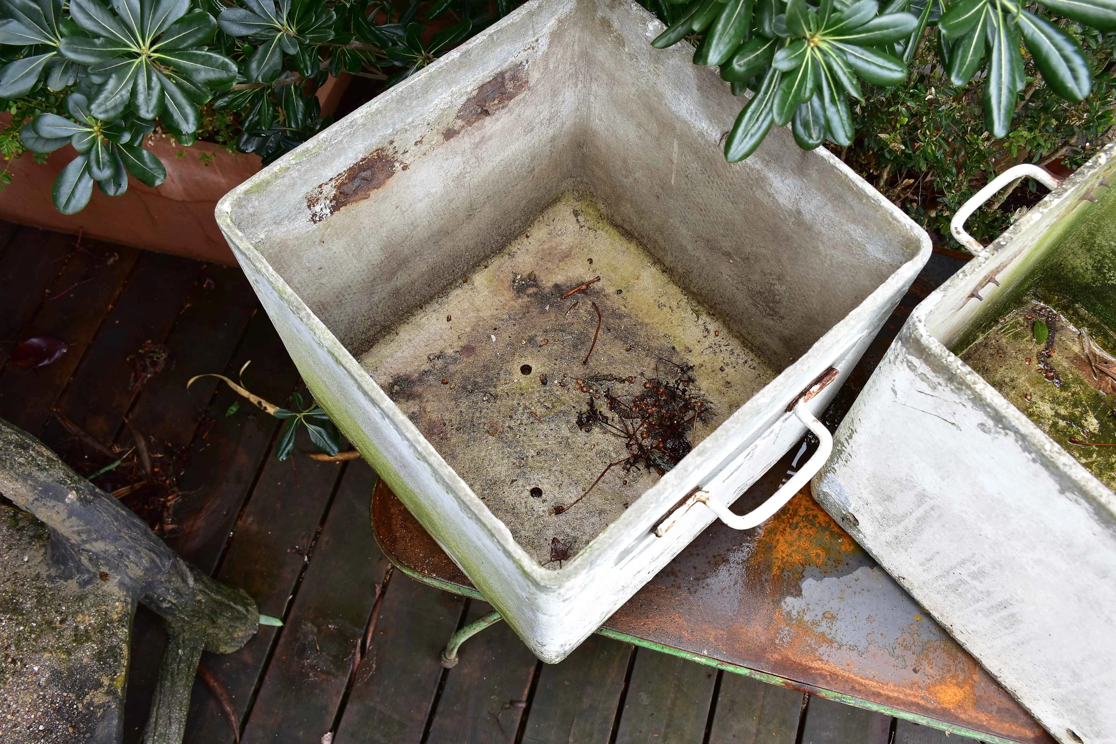 Pair of midcentury modern French square planters