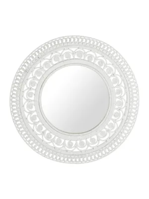 Peacock Decorative Wall Mirror in Rattan
