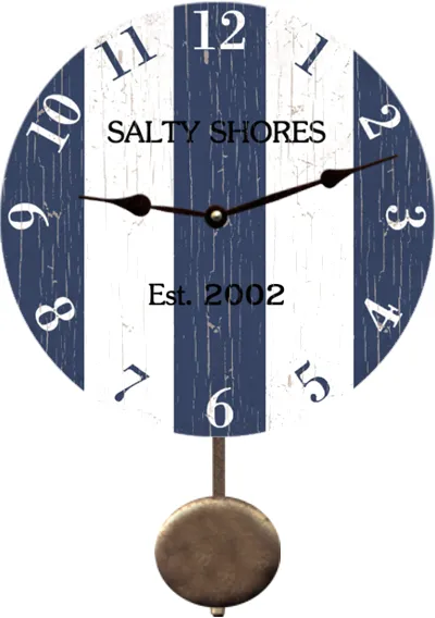 Personalized Blue Striped Clock