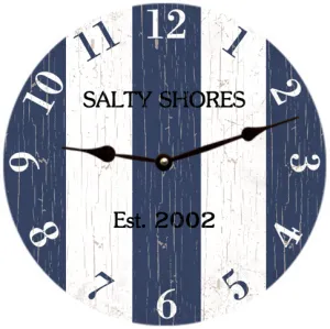 Personalized Blue Striped Clock