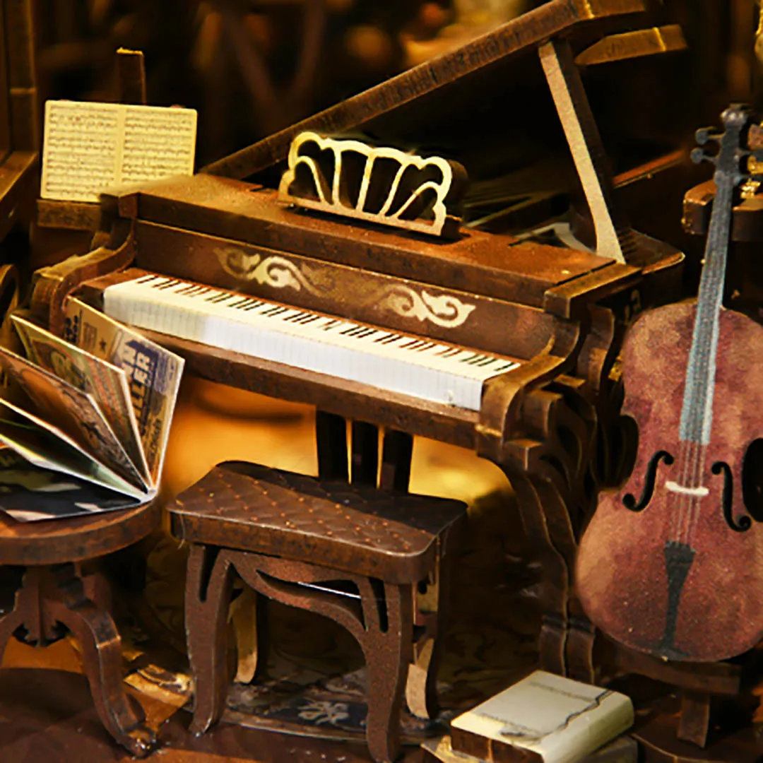 Pianist with Nightingale DIY Wooden Book Nook Kit