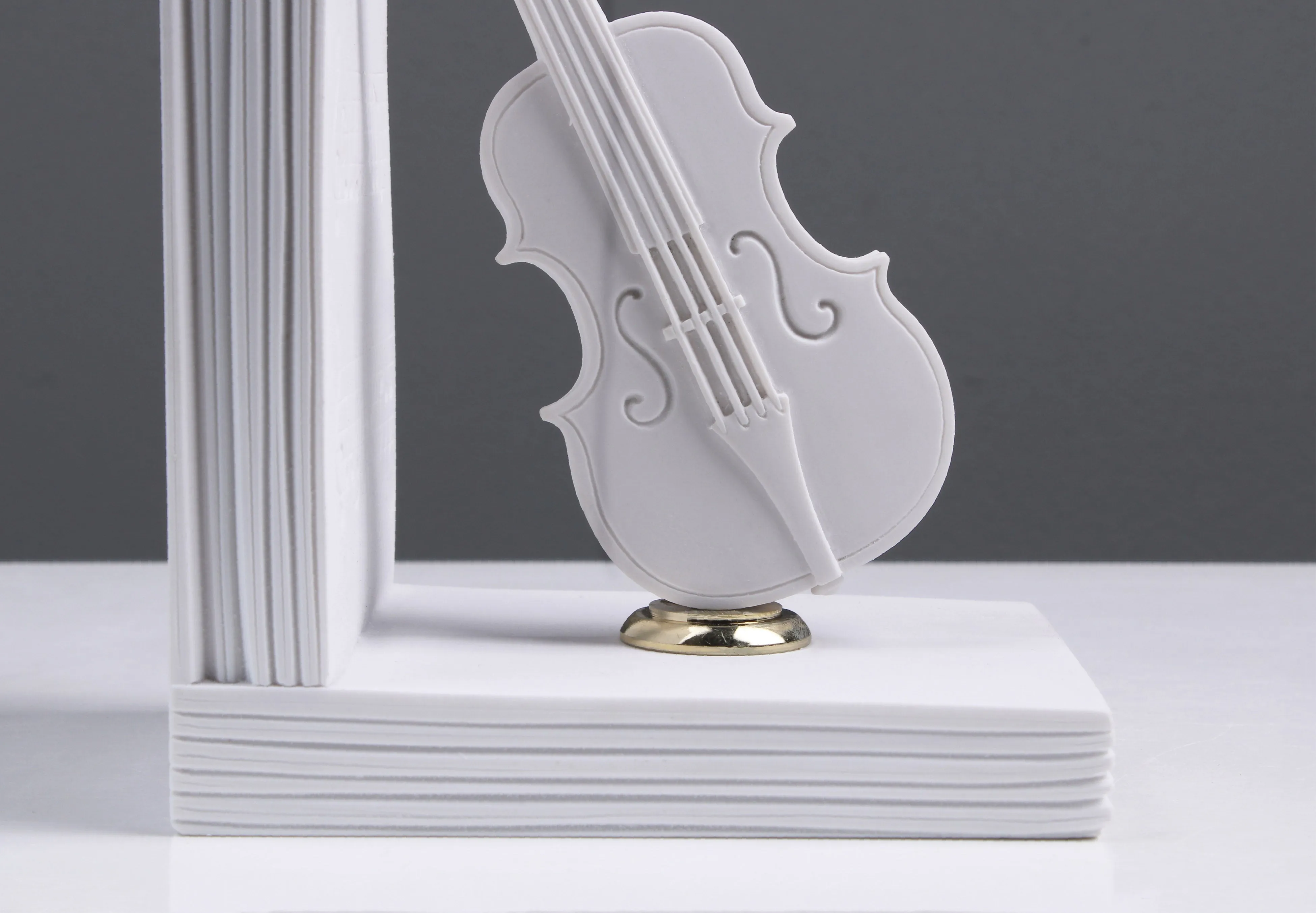 Piano and Violin Bookend in Pair