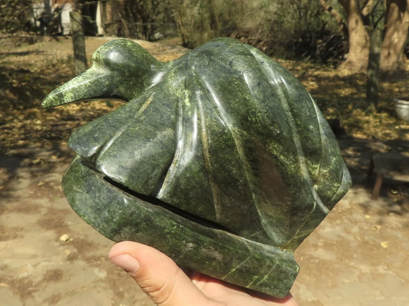 Polished Large Leopard stone Bird Book End Carvings  x 2 From Zimbabwe