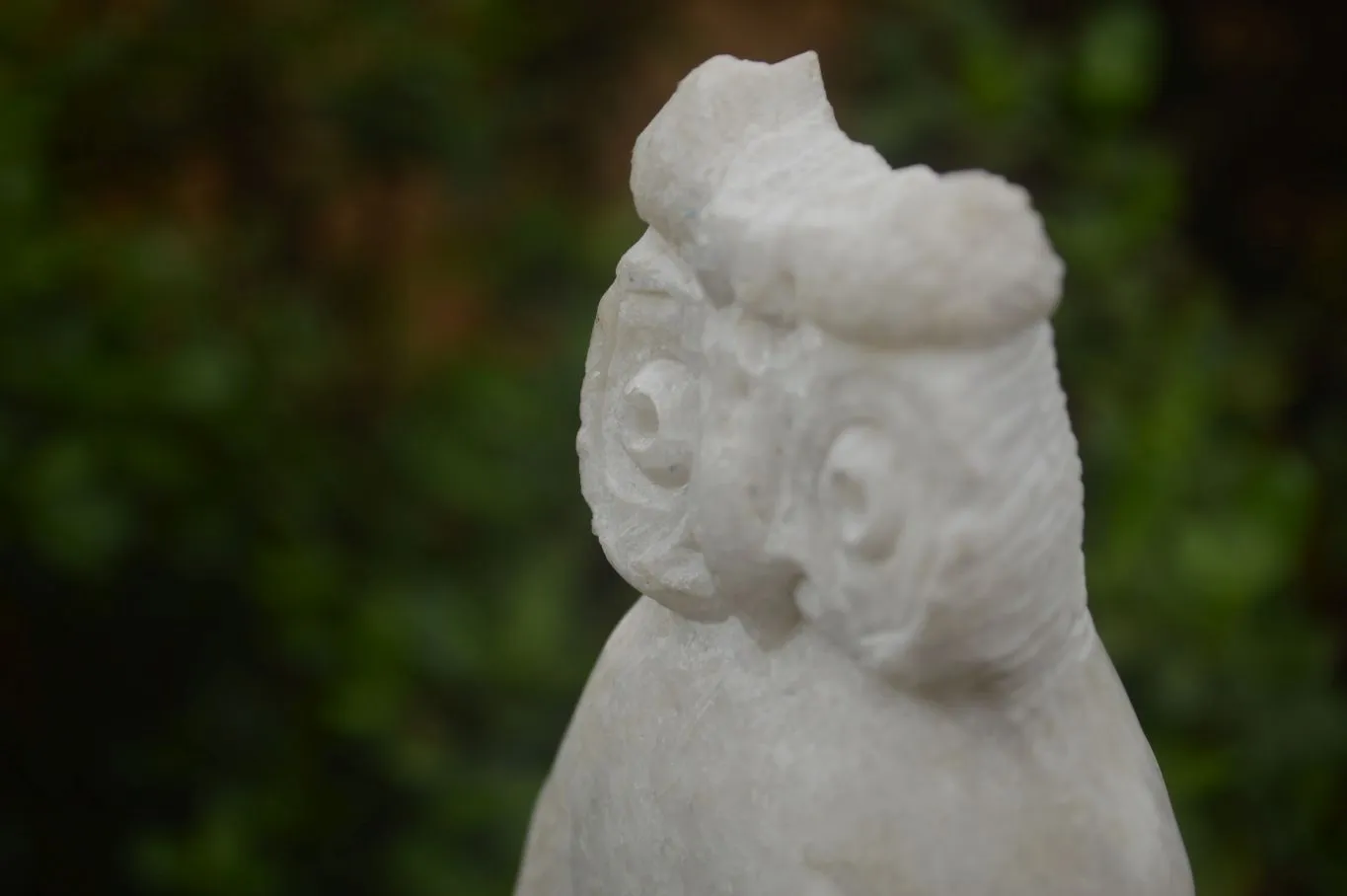 Polished Sparkling White Marble Owl Sculpture x 1 From Zimbabwe