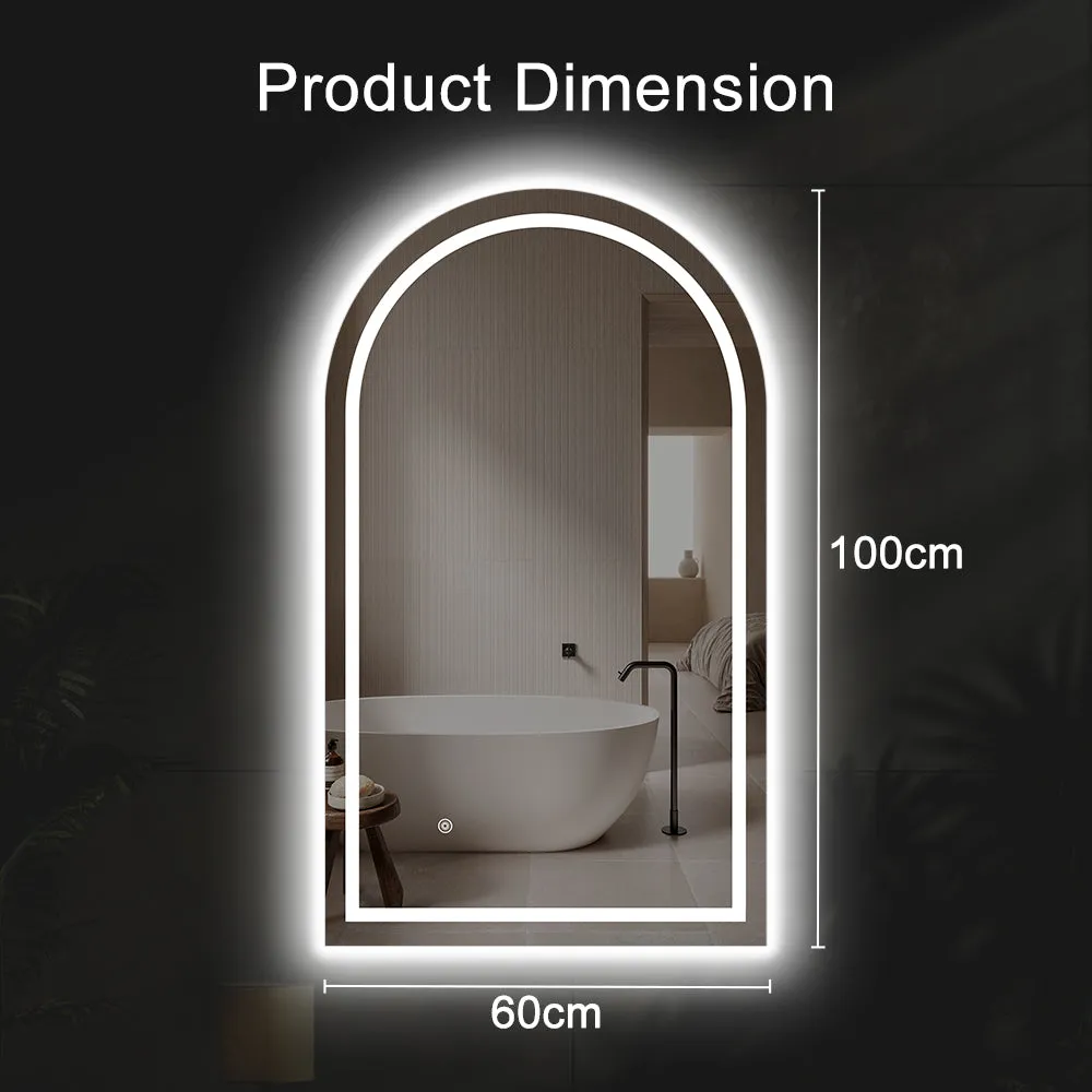 ProPulse Arched LED Wall Mirror Bathroom Mirrors With 3 Color Anti-fog 60x100cm