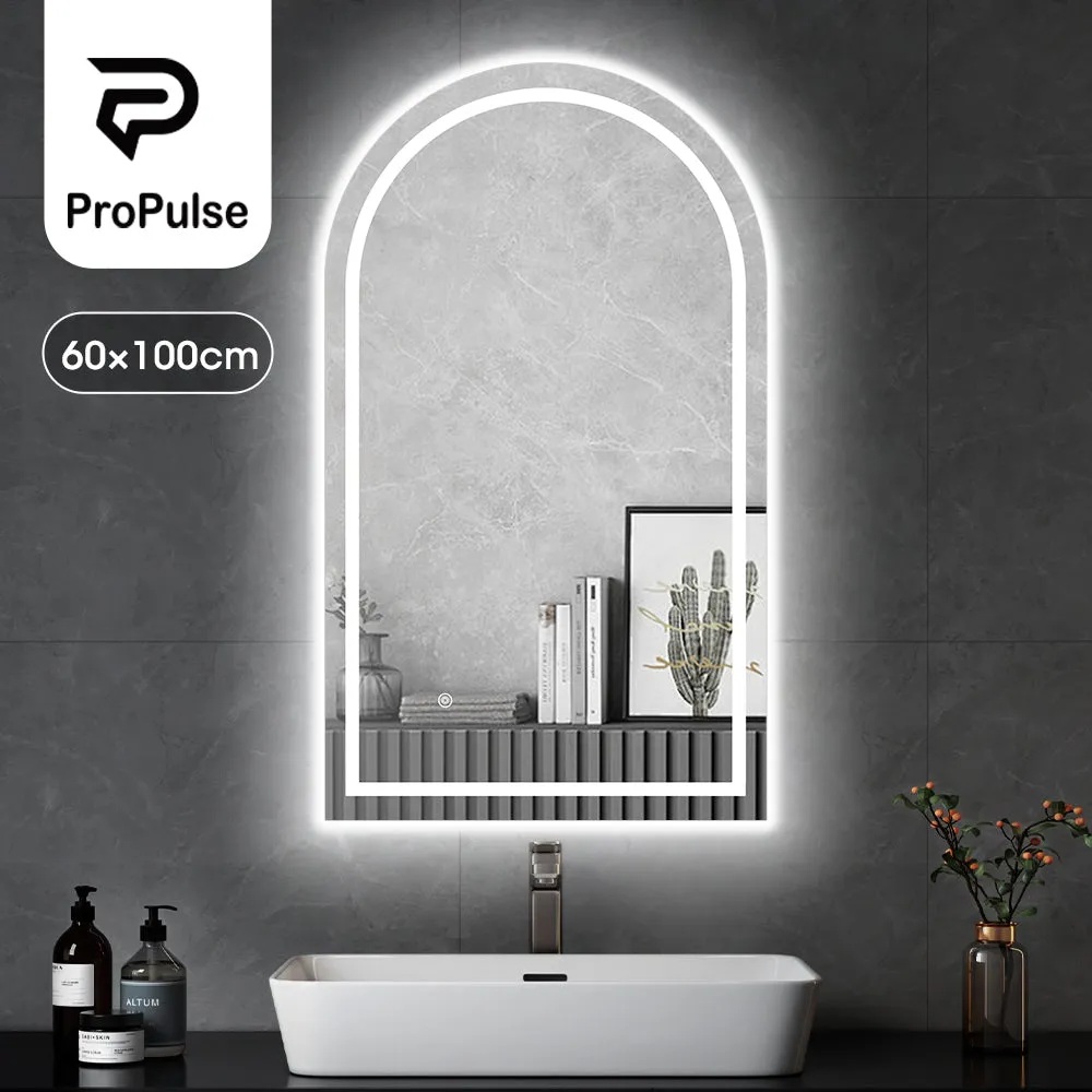 ProPulse Arched LED Wall Mirror Bathroom Mirrors With 3 Color Anti-fog 60x100cm