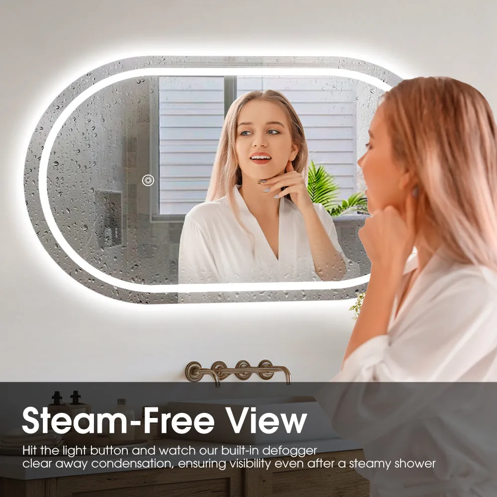 ProPulse Bathroom LED Wall Mirror 50x75CM Makeup Mirrors With 3 Color Anti-fog