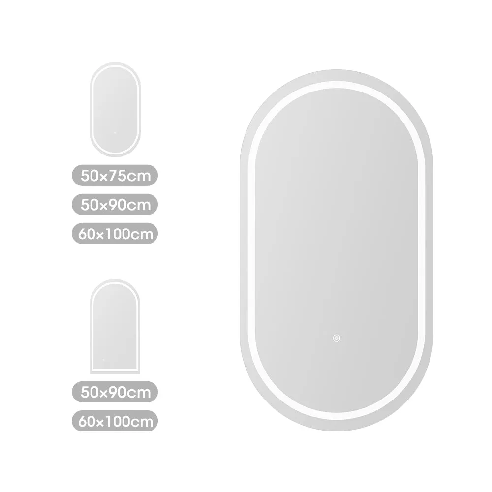 ProPulse Oval/Arch Bathroom LED Wall Mirror Makeup Mirrors With 3 Color Anti-fog