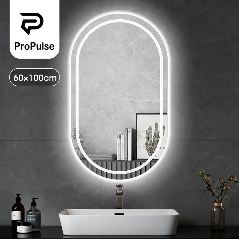 ProPulse Oval/Arch Bathroom LED Wall Mirror Makeup Mirrors With 3 Color Anti-fog