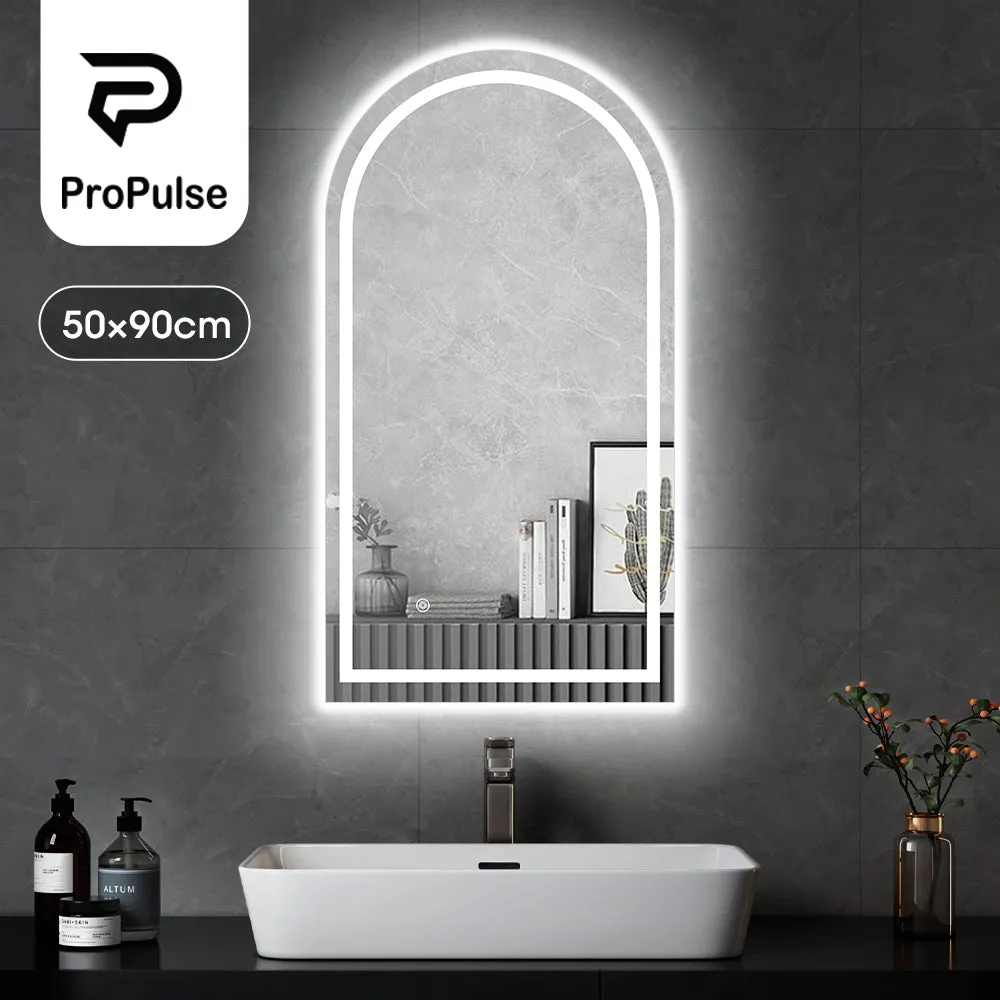 ProPulse Oval/Arch Bathroom LED Wall Mirror Makeup Mirrors With 3 Color Anti-fog