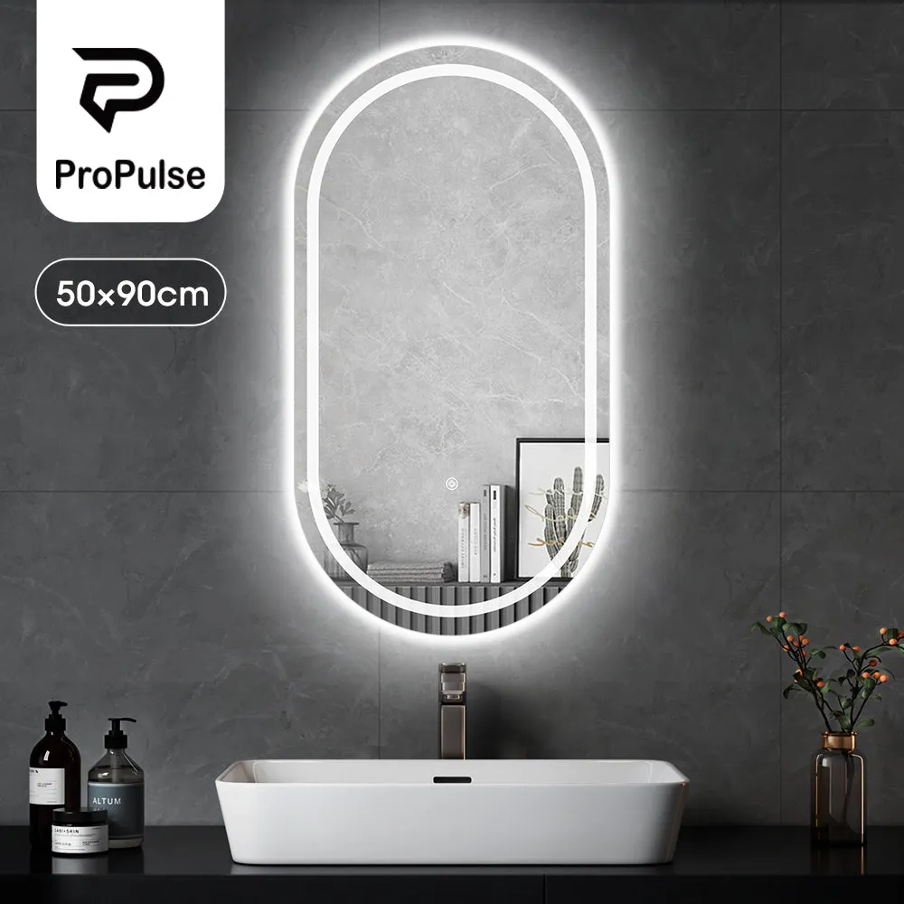 ProPulse Oval/Arch Bathroom LED Wall Mirror Makeup Mirrors With 3 Color Anti-fog