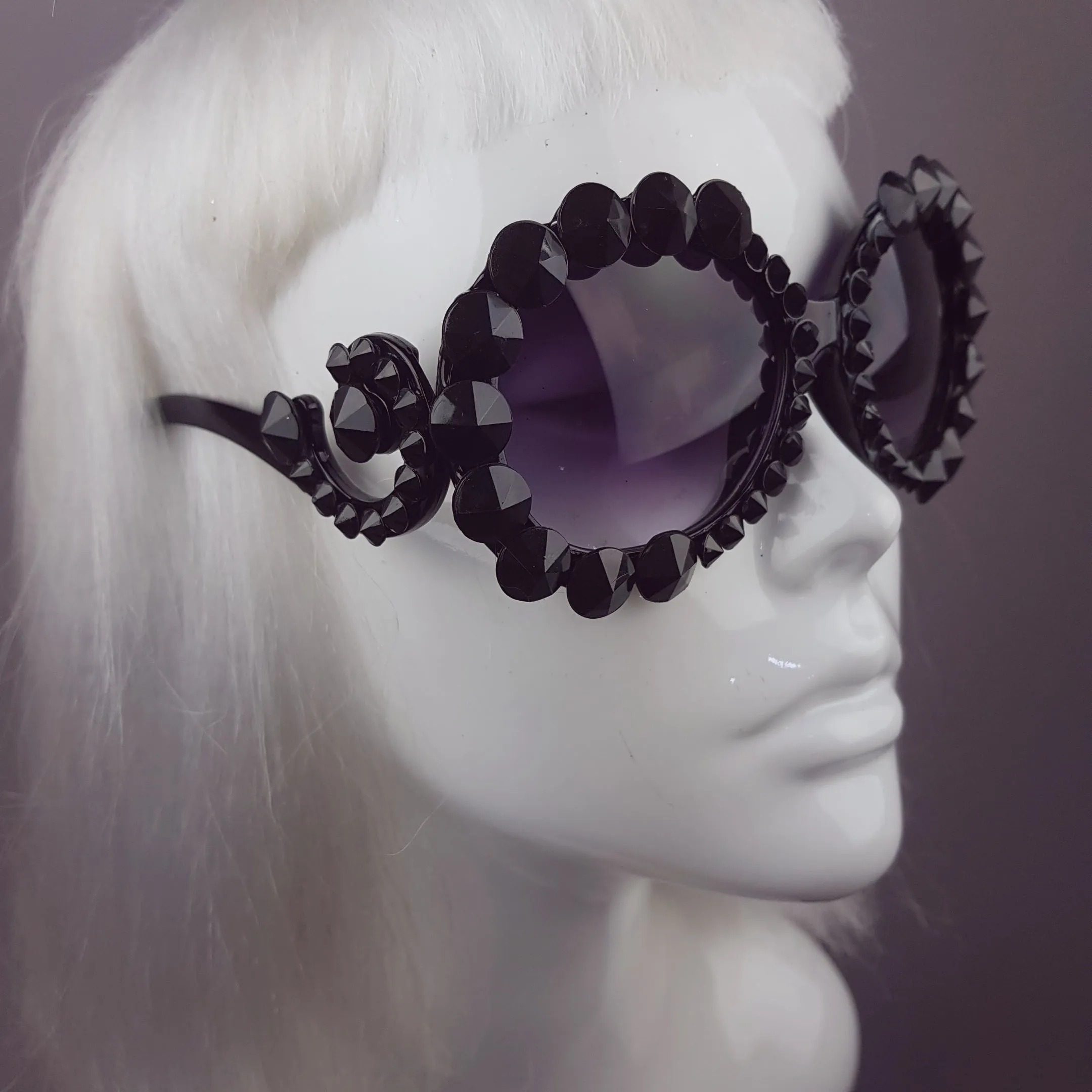 "Bordello" Black Gem Ornate Sunglasses