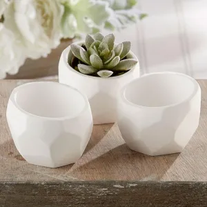 "Modern Garden" Geometric White Planter (Set of 4)