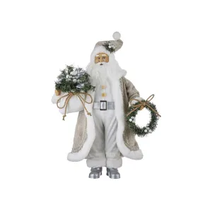 Raz Imports 2021 Holiday Homestead 18-inch Santa with Bag And Wreath Figurine