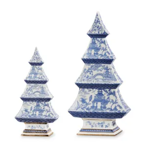 Raz Imports 2023 Celebrate The Season 12.5" Chinoiserie Trees, Set of 2