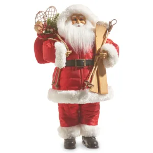 Raz Imports 2023 Dashing Through The Snow 18" Santa With Skis