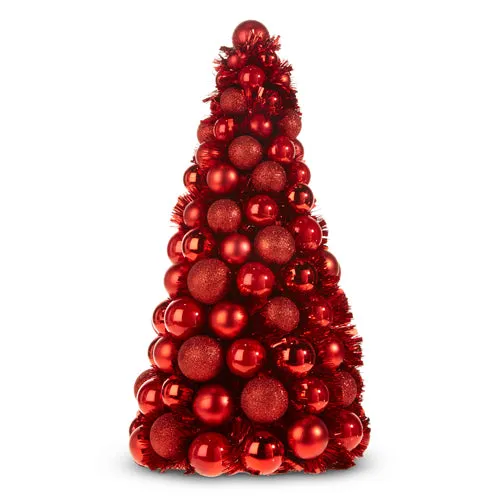 Raz Imports 2023 Holiday Cheers 15.5" Red Ball Ornament Tree