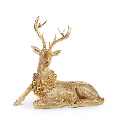 Raz Imports 2023 O Tannenbaum 22.5" Laying Deer With Wreath