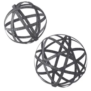 Raz Imports Boxwood 7" Galvanized Orb, Set of 2