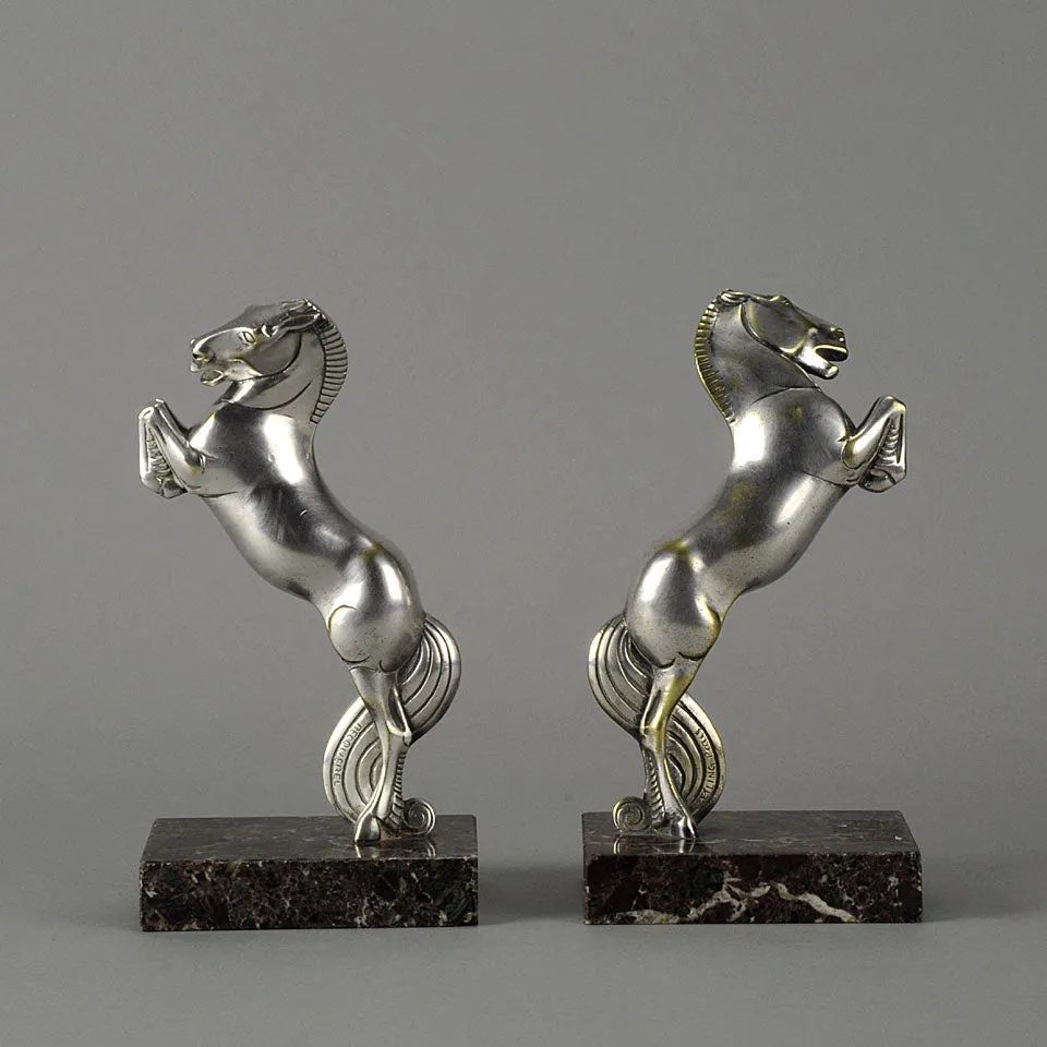 'Rearing Horse' Bookends by Becquerel