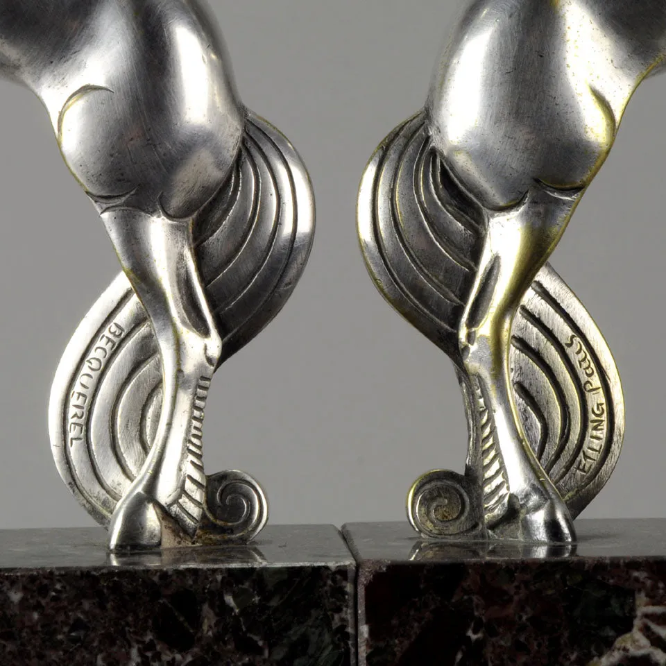 'Rearing Horse' Bookends by Becquerel