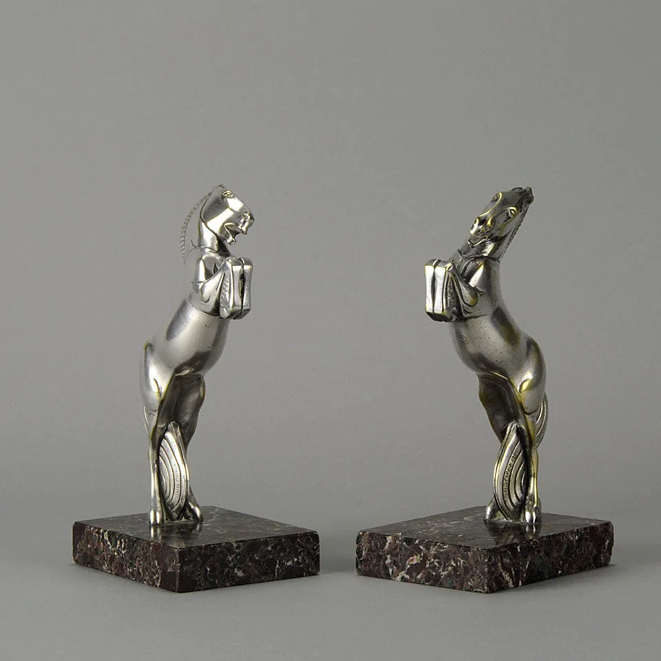 'Rearing Horse' Bookends by Becquerel