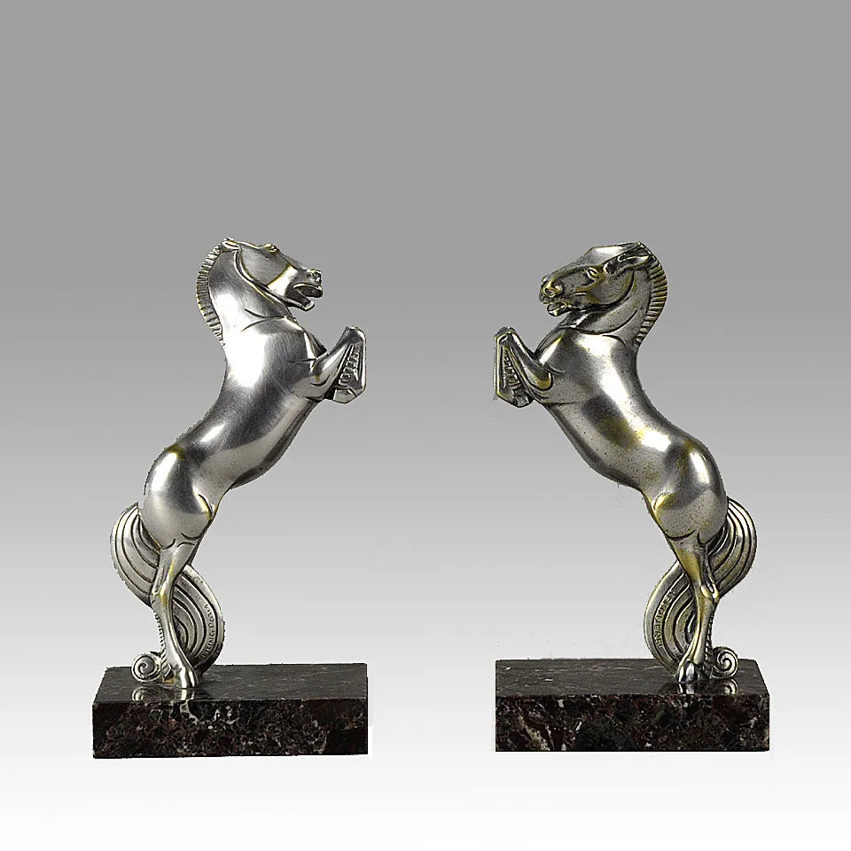 'Rearing Horse' Bookends by Becquerel