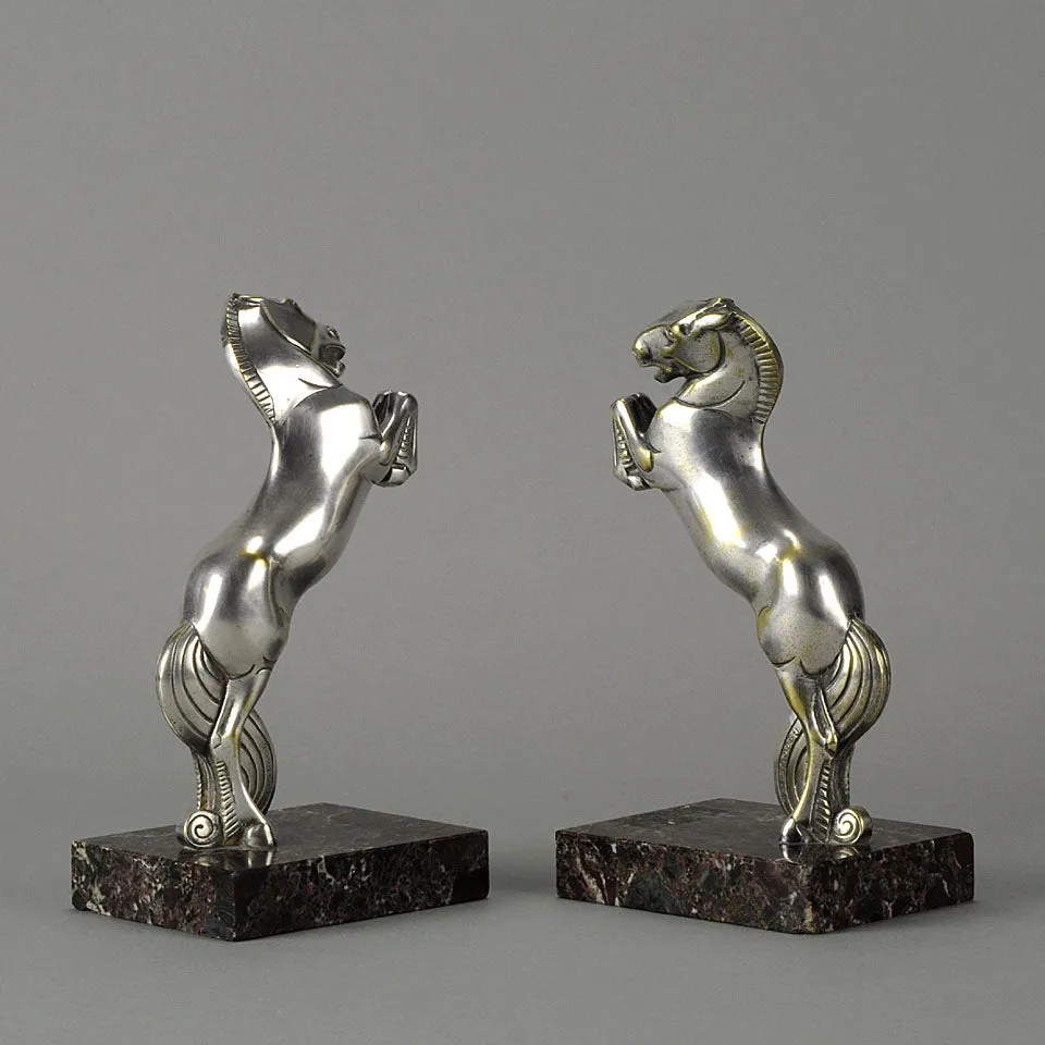 'Rearing Horse' Bookends by Becquerel