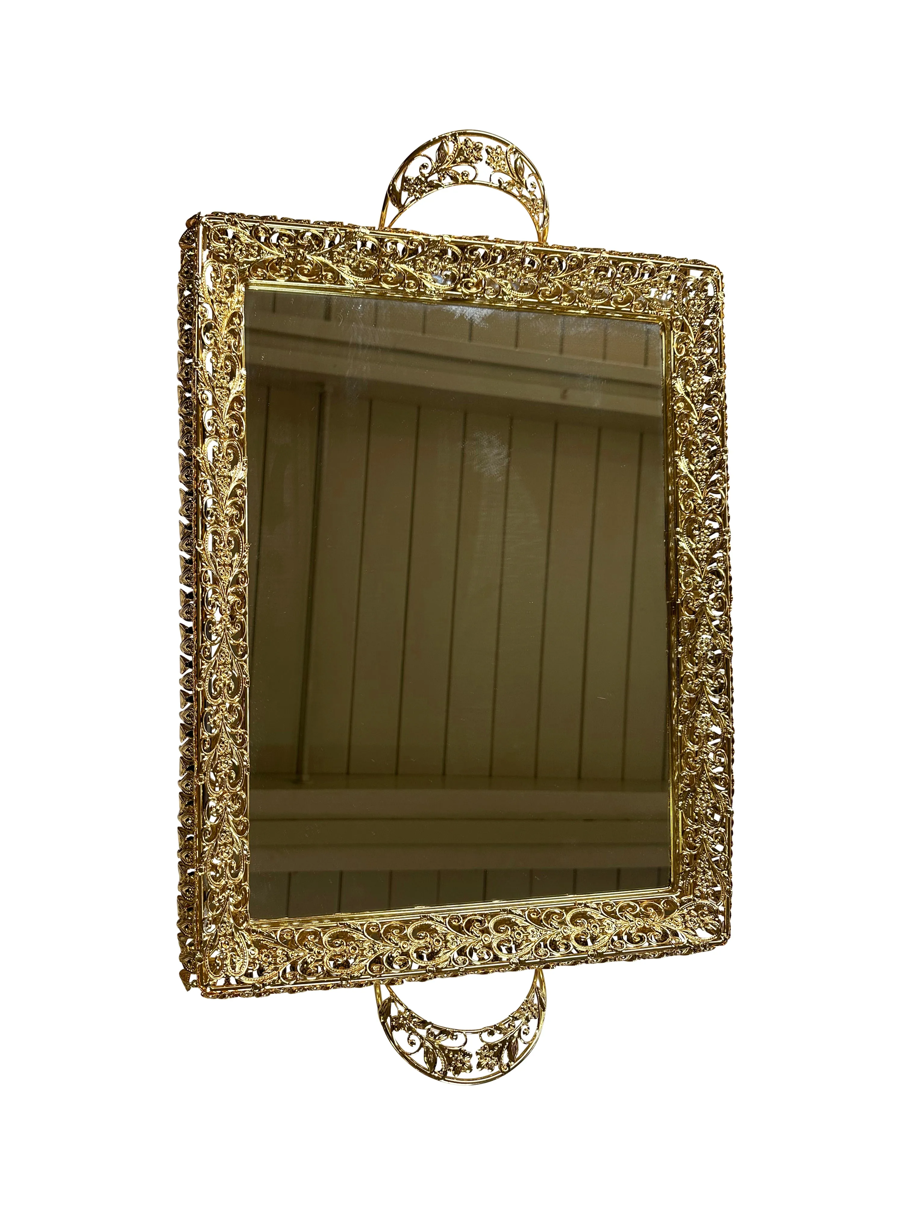 Rectangular Mirror Tray with Handles for Shirnee