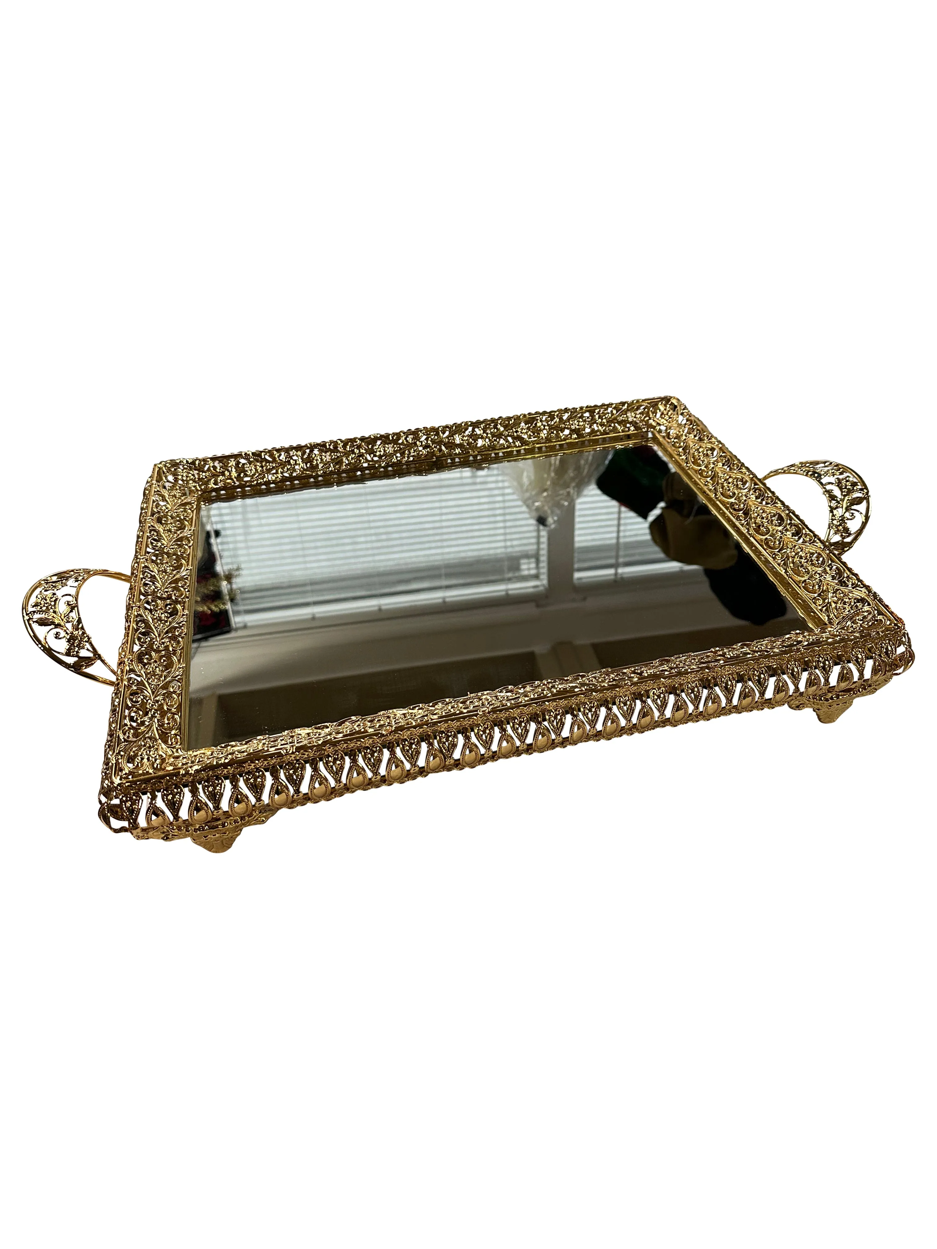 Rectangular Mirror Tray with Handles for Shirnee