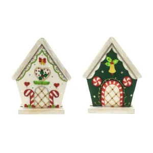 Regency International 8" MDF Embroidered Gingerbread House, Set Of 2, Assortment