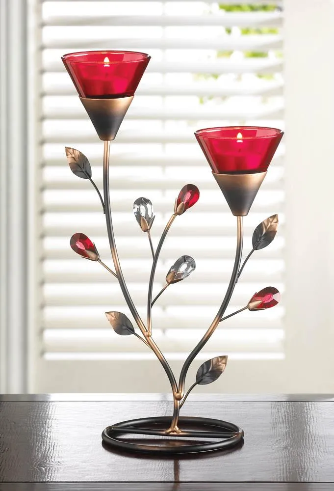 Ruby Blooms Candle Holder