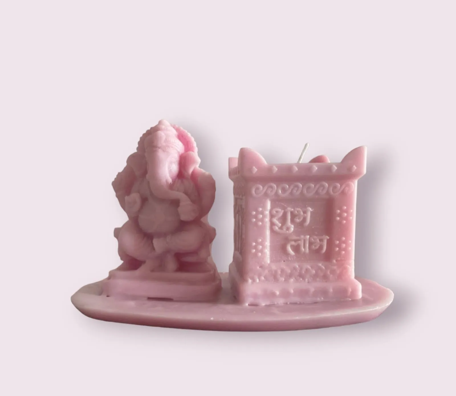 Scented Designer customised Ganpati Candle Pink