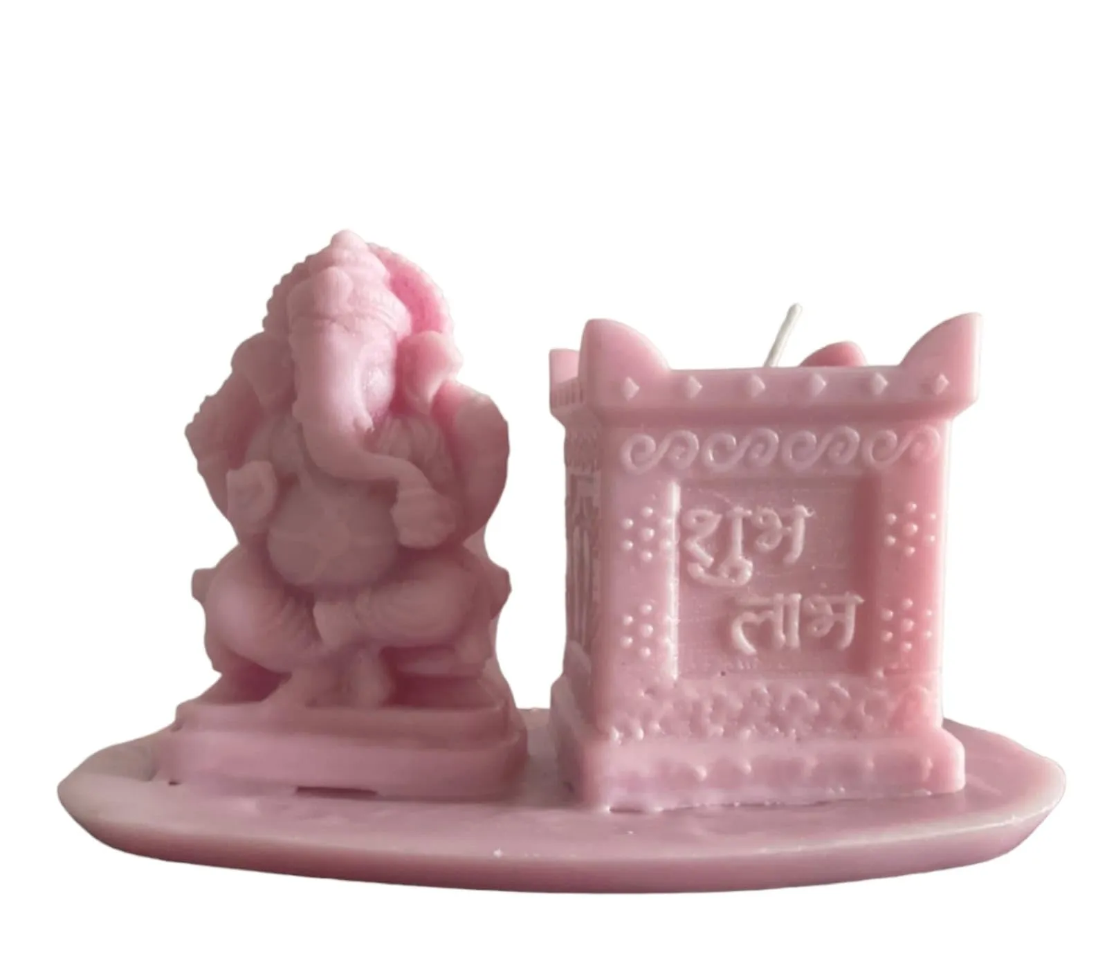 Scented Designer customised Ganpati Candle Pink