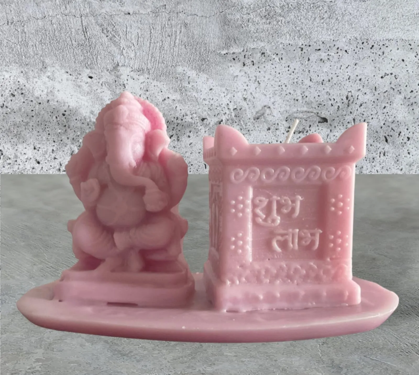 Scented Designer customised Ganpati Candle Pink